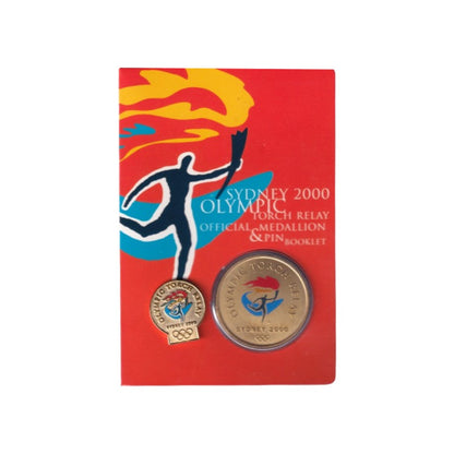 2000 Sydney Olympics - Torch Relay and Olympic Emblem Pin and Medallion Set