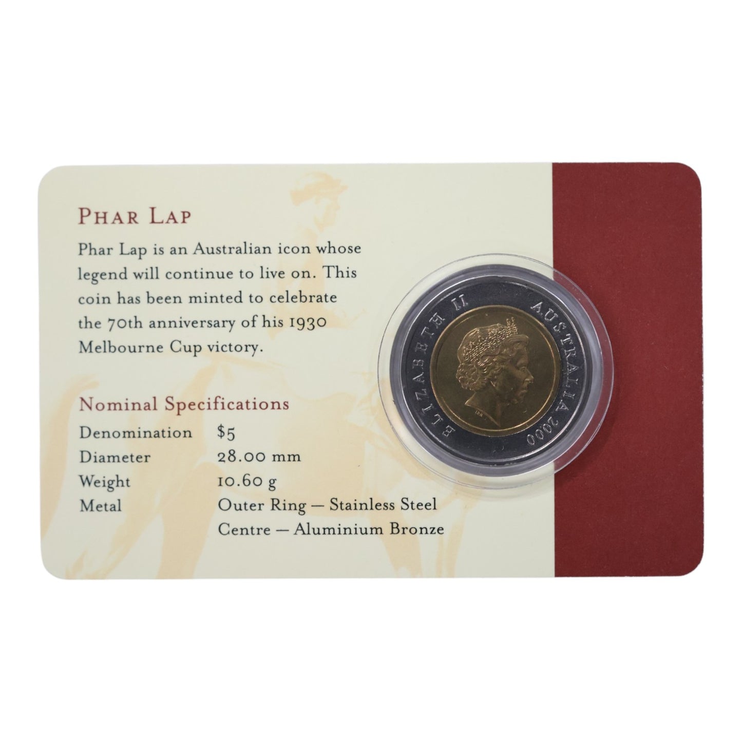 2000 $5 Coin - Phar Lap - Winning of the 1930 Melbourne Cup