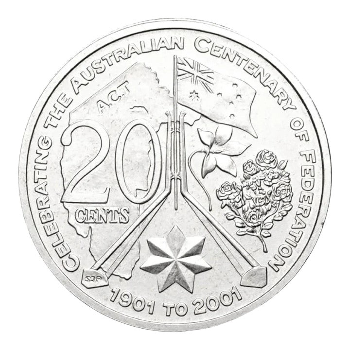 2001 20c Coin - Centenary of Federation - Australian Capital Territory - Uncirculated