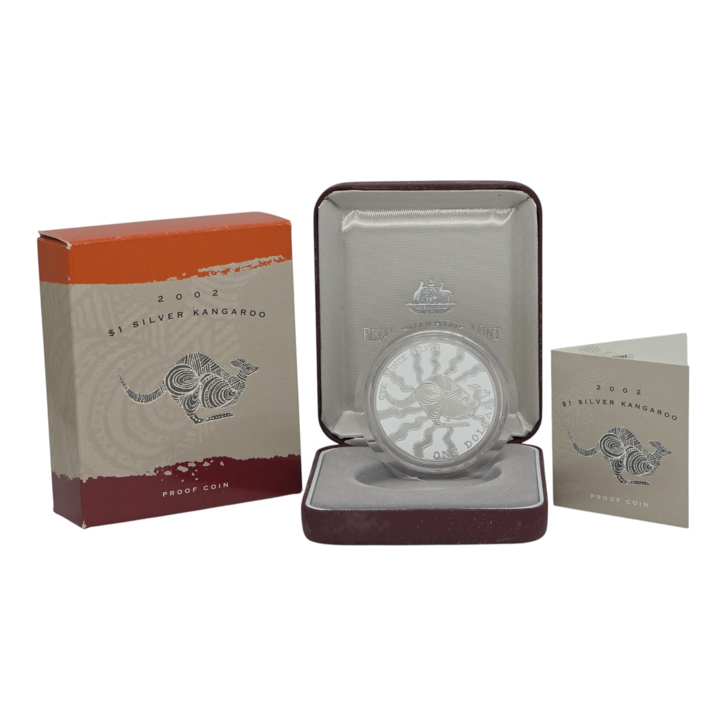 2002 $1 Coin - Silver Kangaroo - 1oz Silver Proof Coin