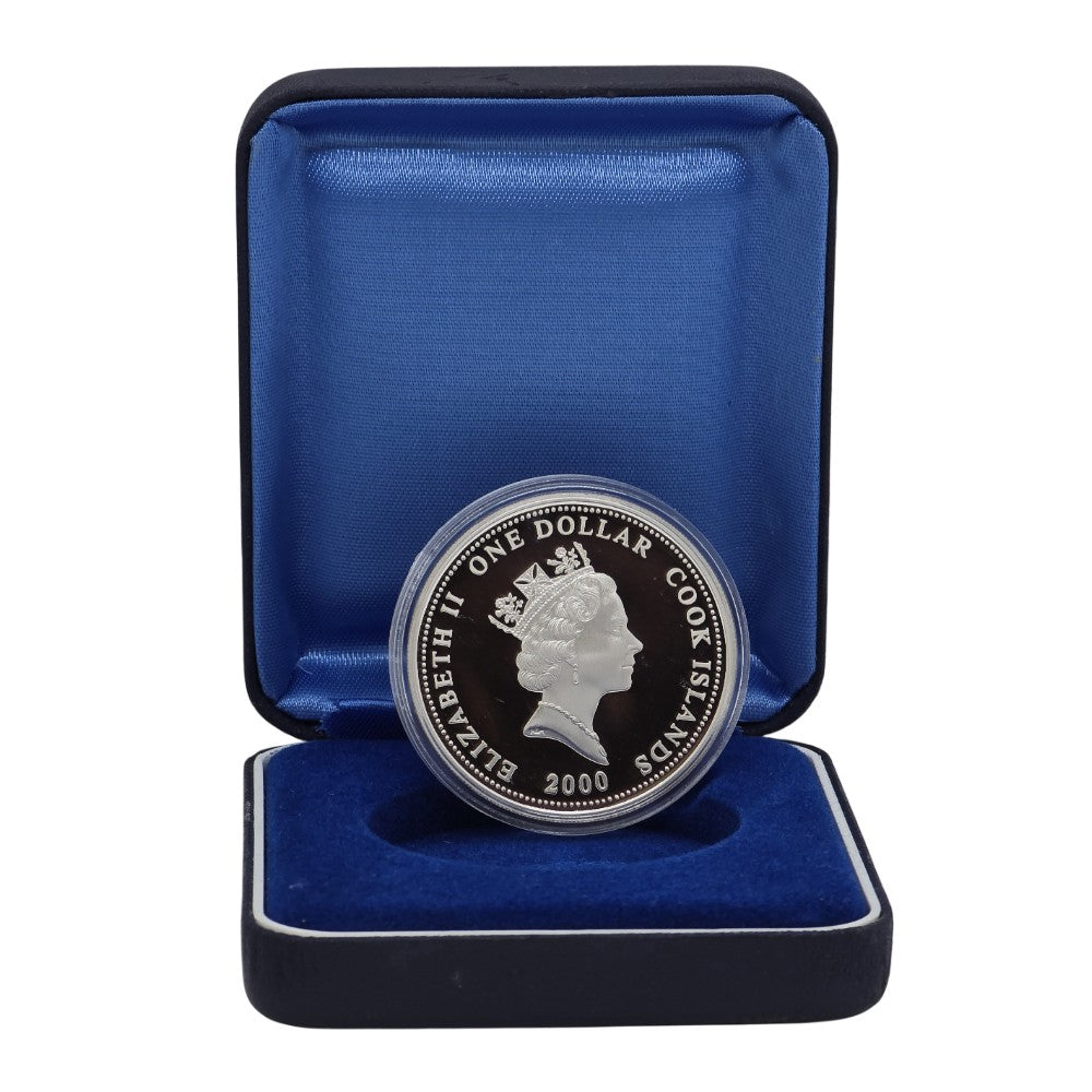 2002 Cook Islands $1 Coin – Her Majesty Queen Elizabeth The Queen Mother 1900-2002 1oz Silver Proof Coin