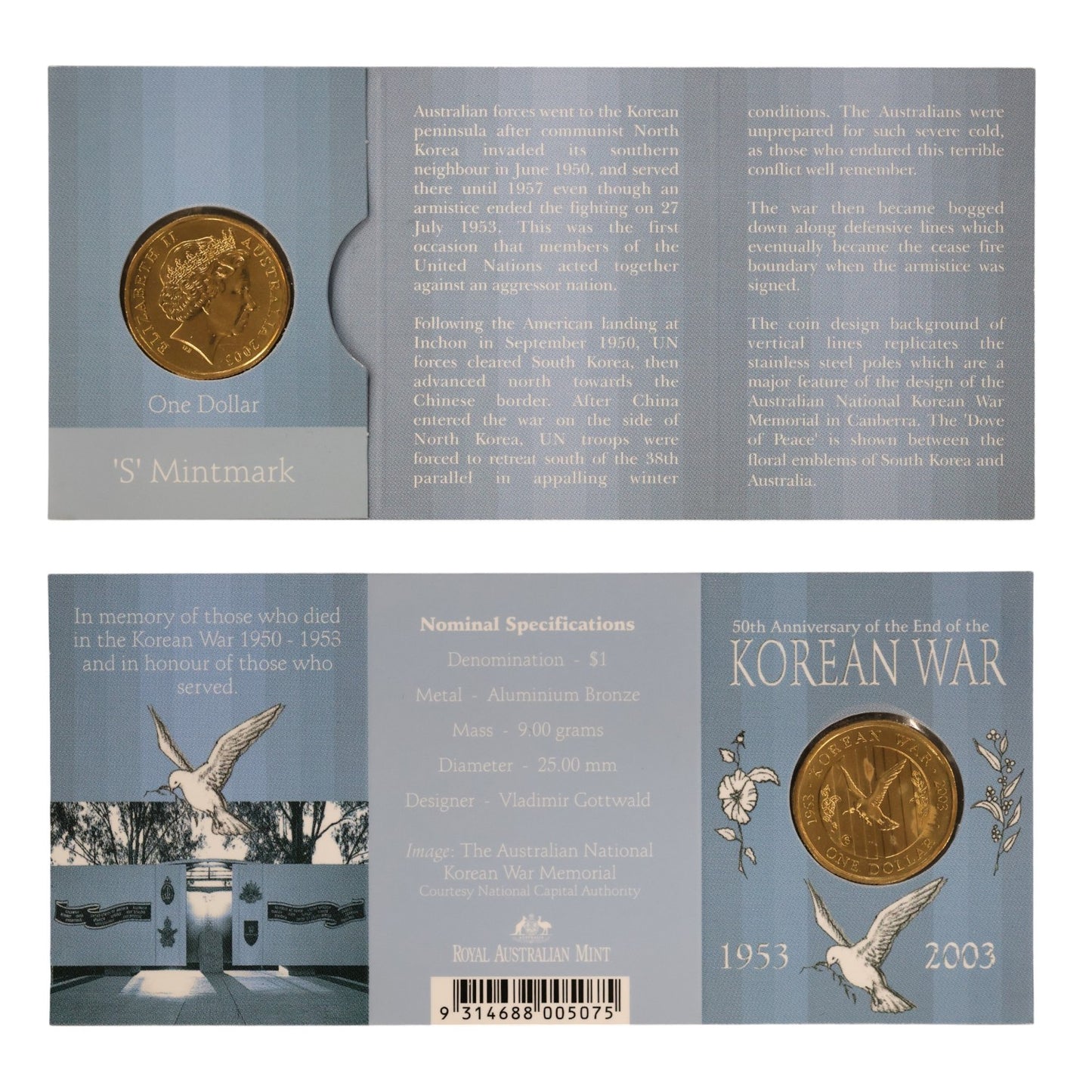 2003 $1 Coin - 50th Anniversary of the End of the Korean War