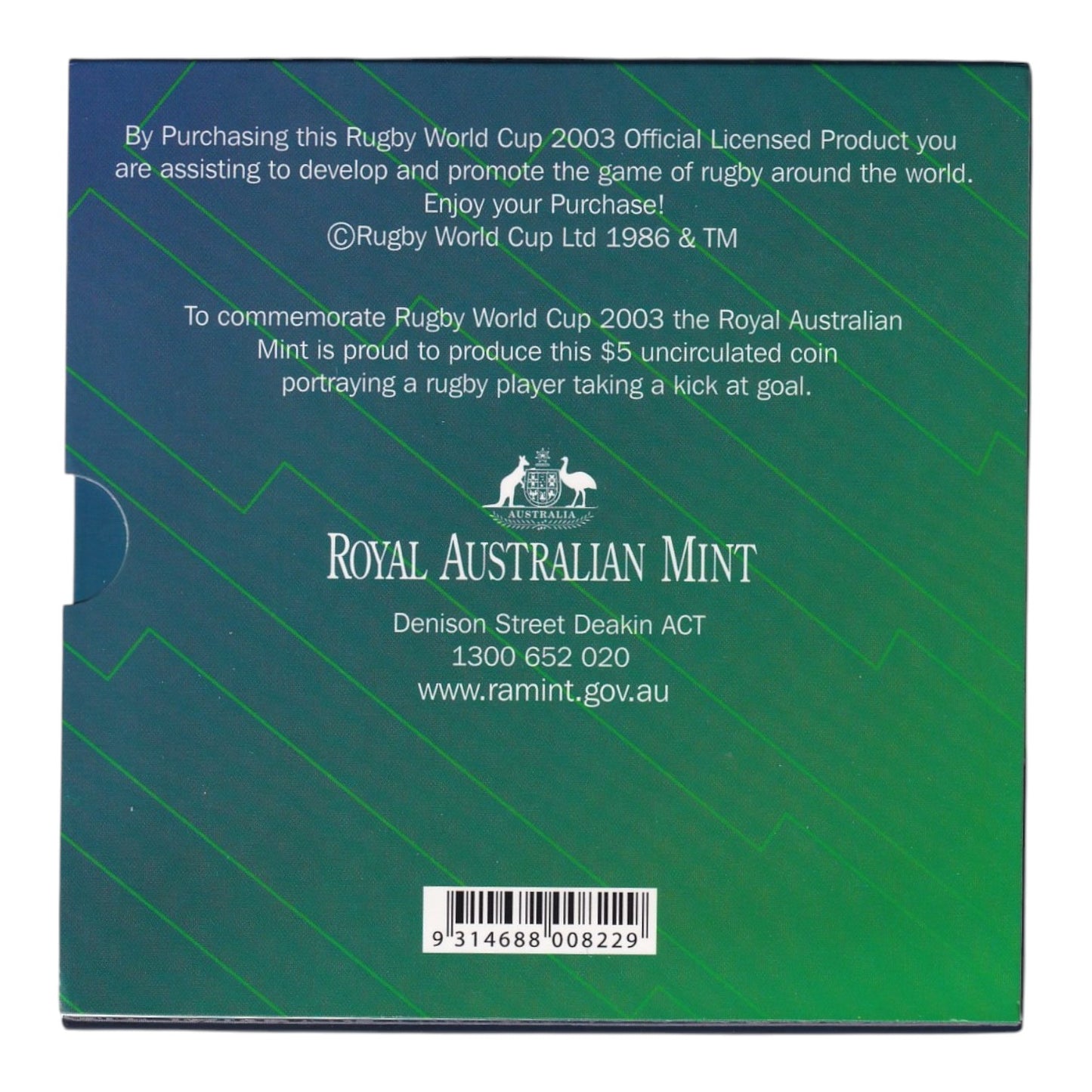 2003 $5 Coin - Rugby World Cup