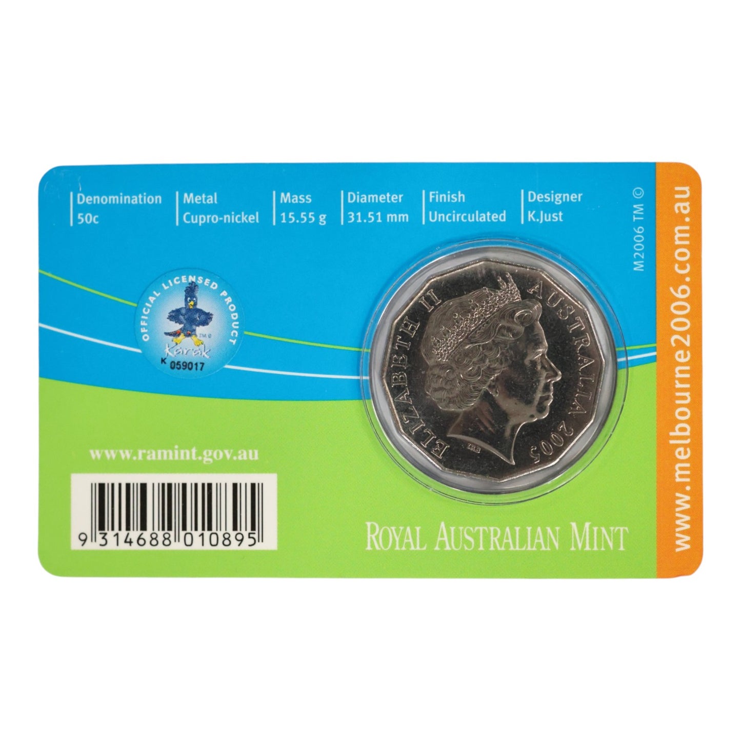 2005 50c Coin - Melbourne 2006 Commonwealth Games - Student Design