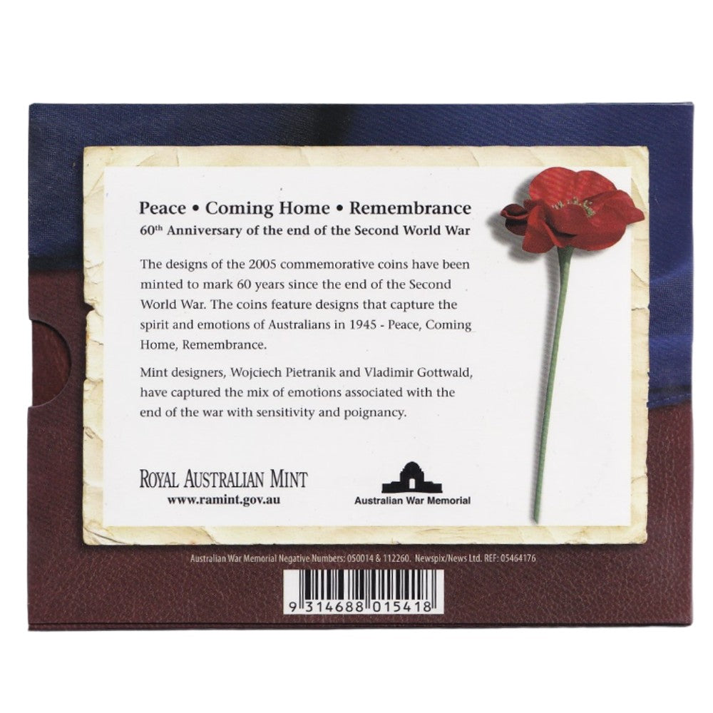 2005 Royal Australian Mint Uncirculated Coin Set - Commemorating the 60th anniversary of the end of World War 2