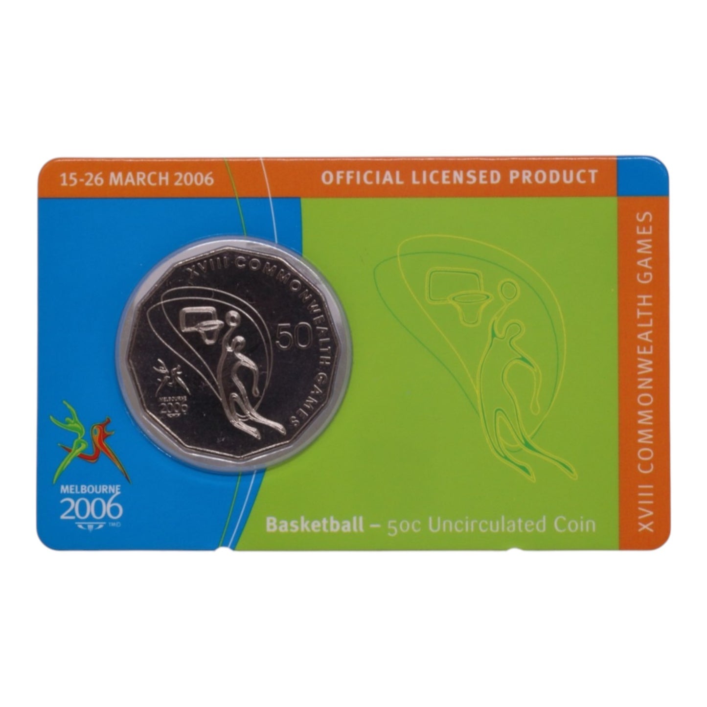 2006 50c Coin - XVIII Commonwealth Games - Basketball