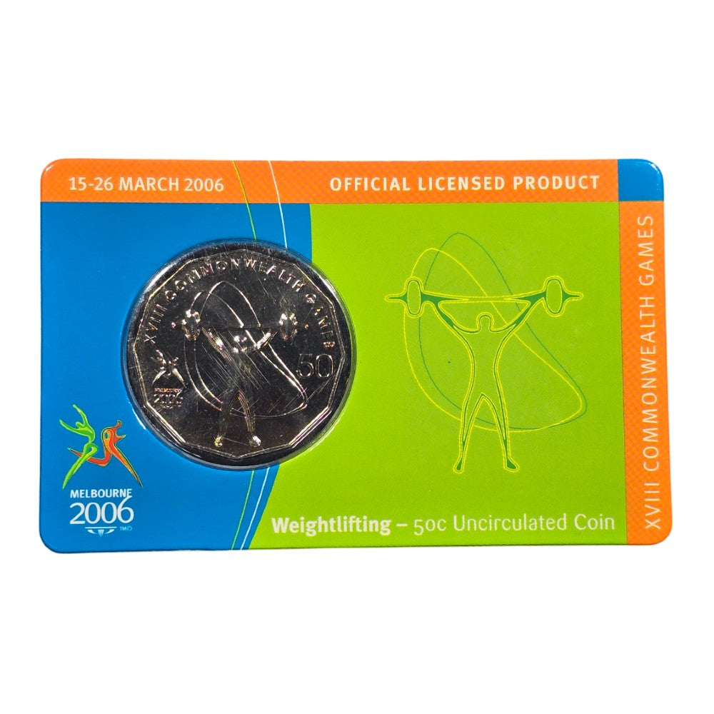 2006 50c Coin - XVIII Commonwealth Games - Weightlifting