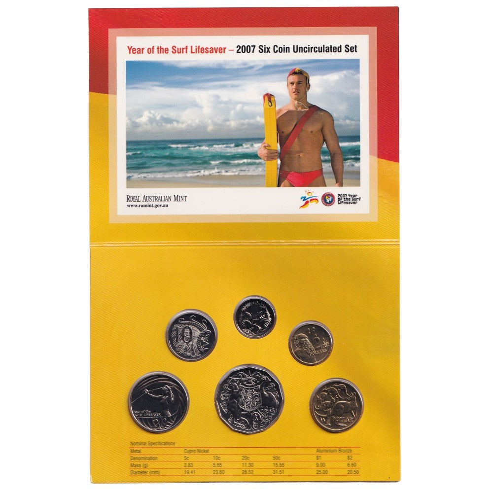 2007 Royal Australian Mint Uncirculated Coin Set - Year of the Surf Lifesaver