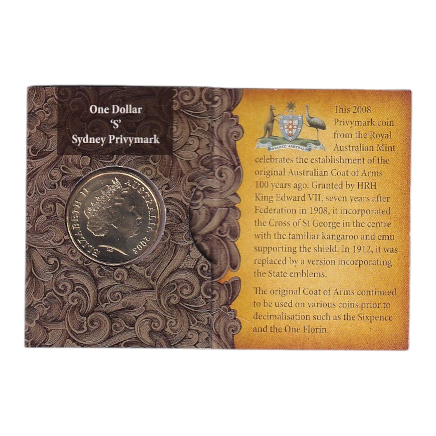 2008 $1 Coin - 100th Anniversary of the Original Coat of Arms