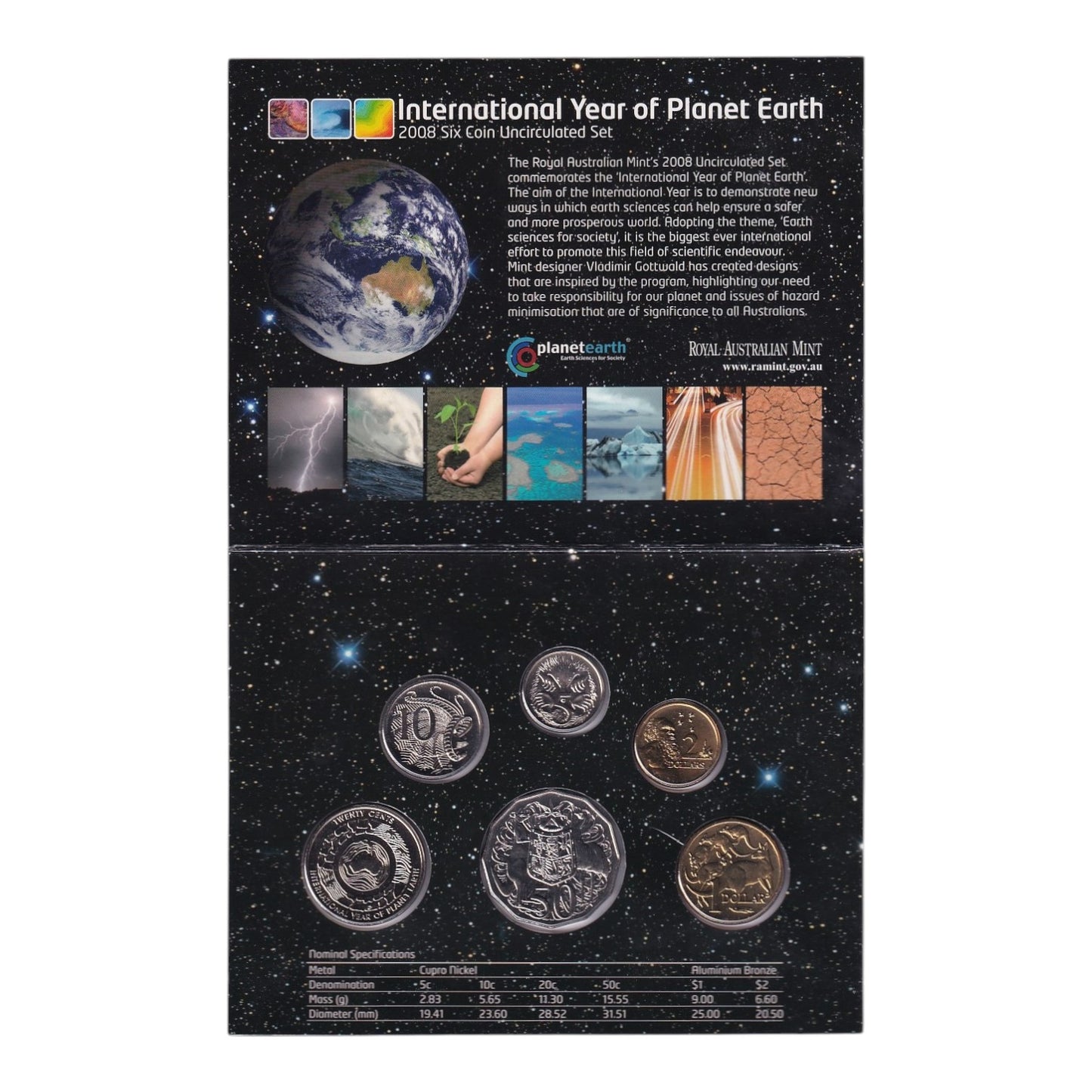2008 Royal Australian Mint Uncirculated Coin Set - International Year of Planet Earth