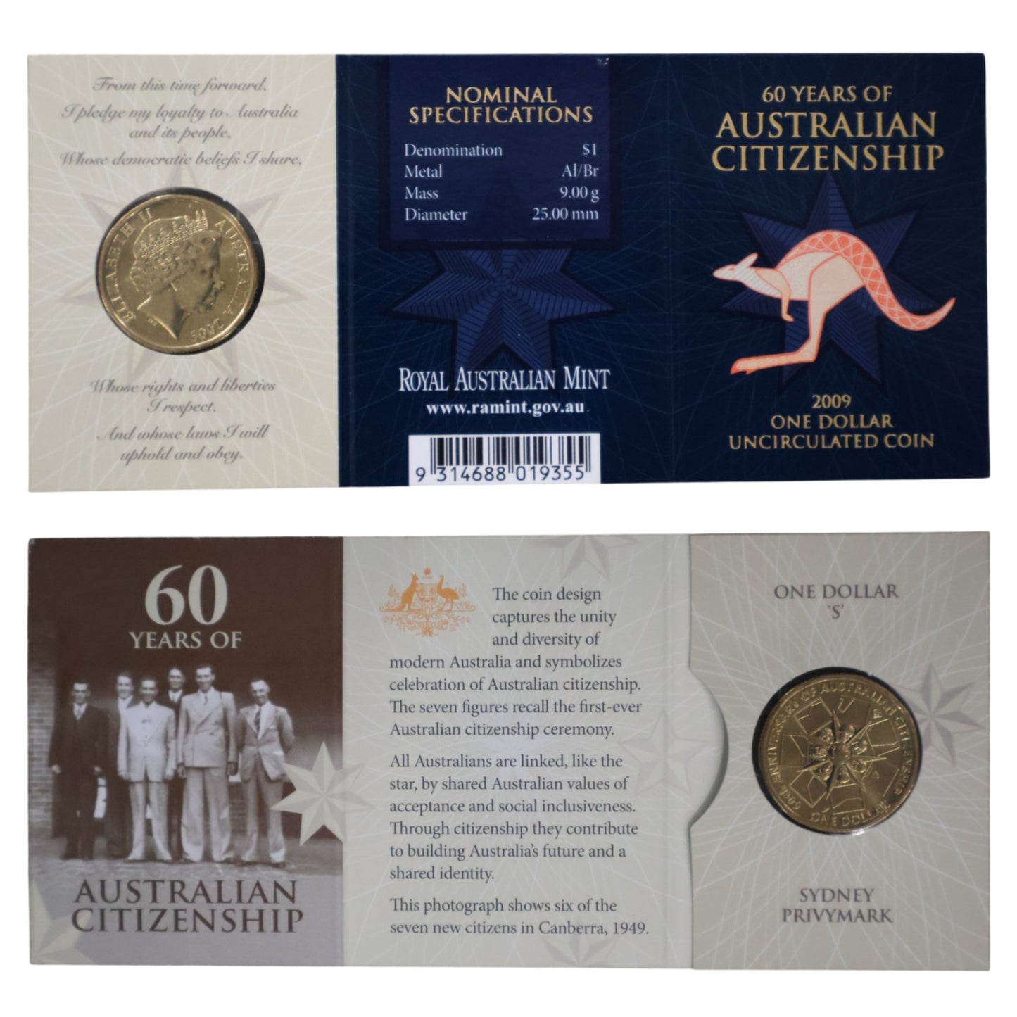 2009 $1 Coin - 60 Years of Australian Citizenship