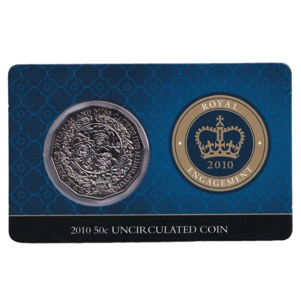 2010 50c Coin - Royal Engagement of Prince William to Miss Catherine Middleton