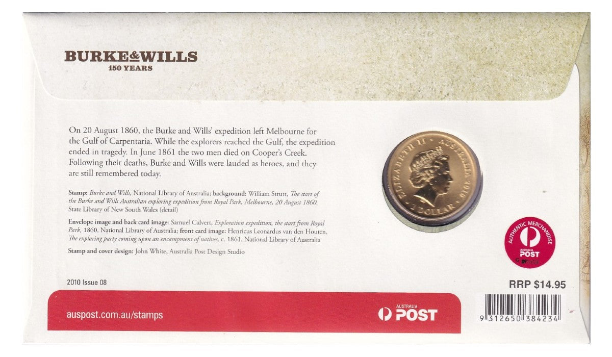 2010 Perth Mint PNC - Burke & Wills 150th Anniversary