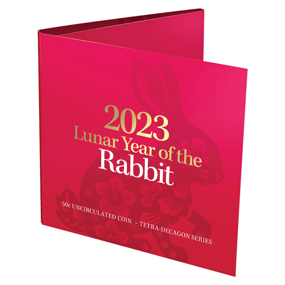 2023 50c CuNi Tetra Decagon Uncirculated Coin – Year of the Rabbit