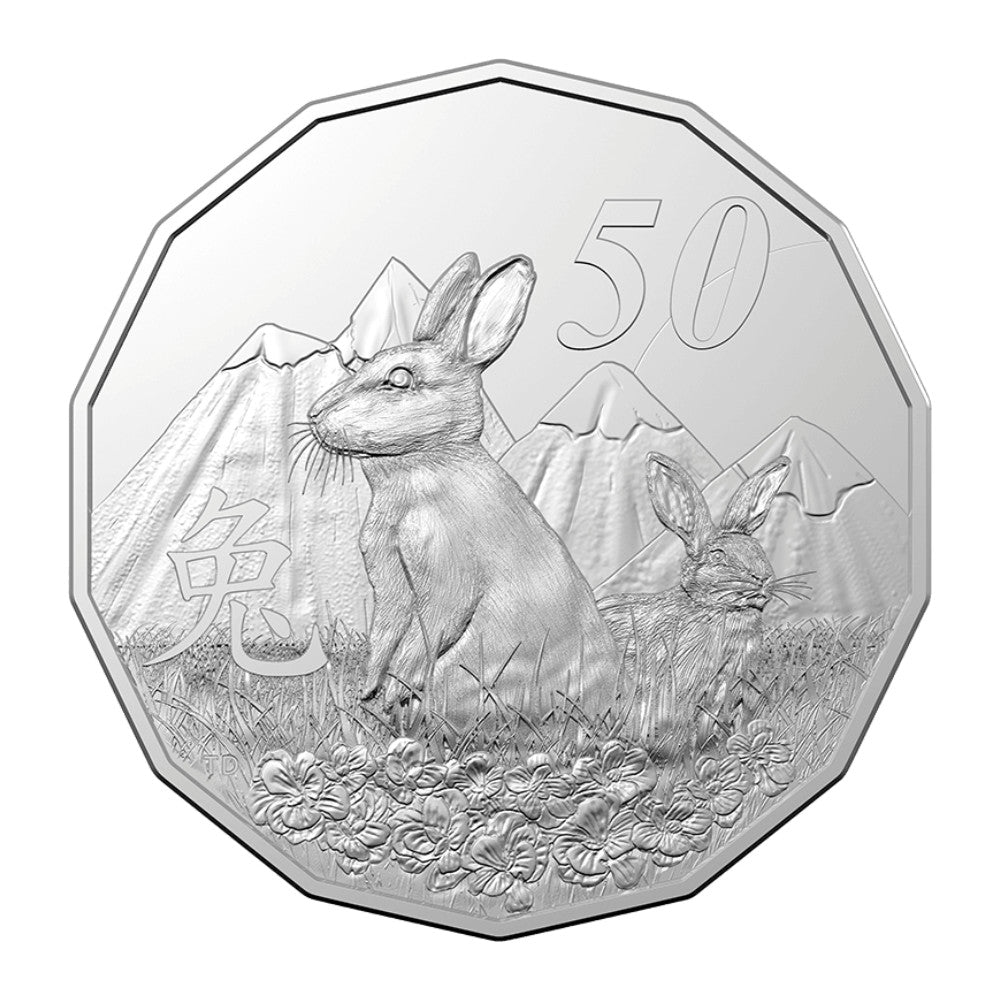 2023 50c CuNi Tetra Decagon Uncirculated Coin – Year of the Rabbit