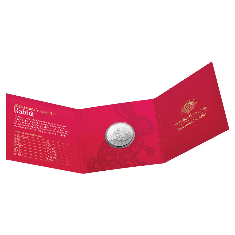 2023 50c CuNi Tetra Decagon Uncirculated Coin – Year of the Rabbit