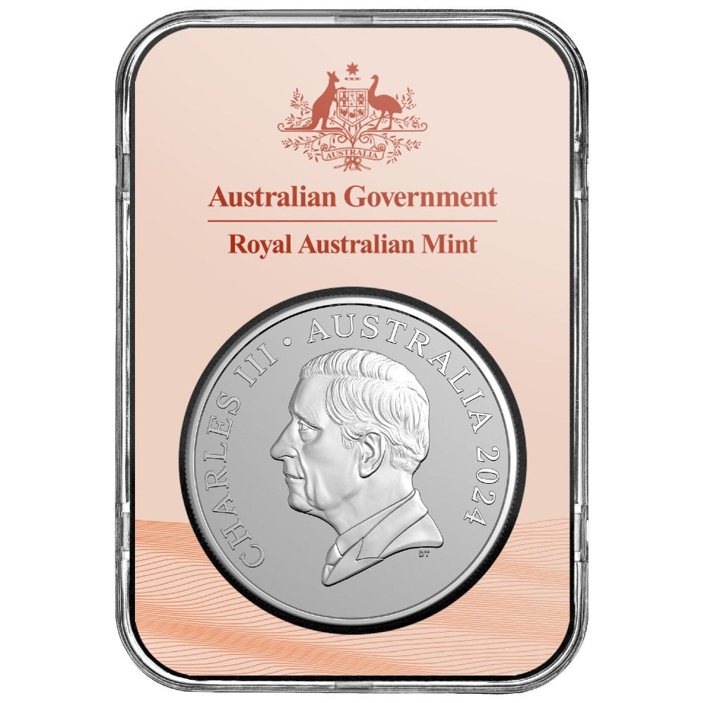 2024 $1 1oz Frosted Fine Silver Uncirculated Coin - Kangaroo Series: Desert Life