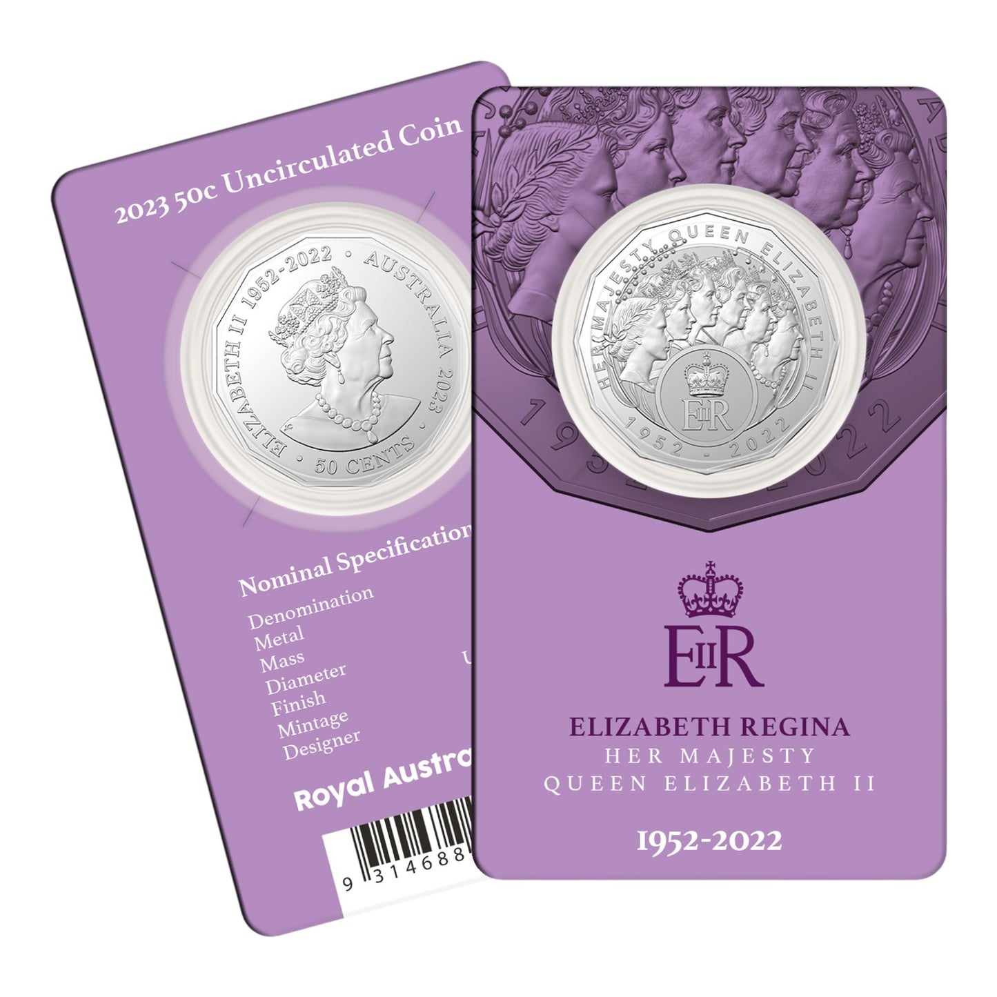 2023 50c CuNi Uncirculated Coin - HM Queen Elizabeth II Commemoration