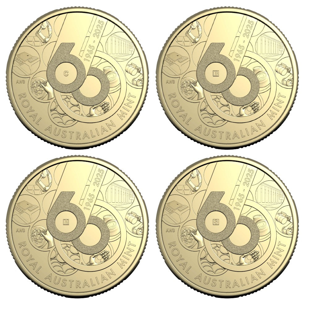 2025 $1 Mintmark and Privy Mark Four Coin Set - 60th Anniversary of the Royal Australian Mint