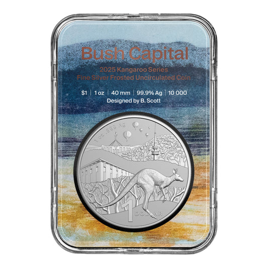 2025 $1 1 oz Fine Silver Frosted Uncirculated Coin - Kangaroo Series