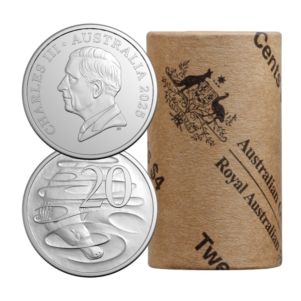 2025 20c Coin Roll - Non-Premium (Includes Roll Tube)
