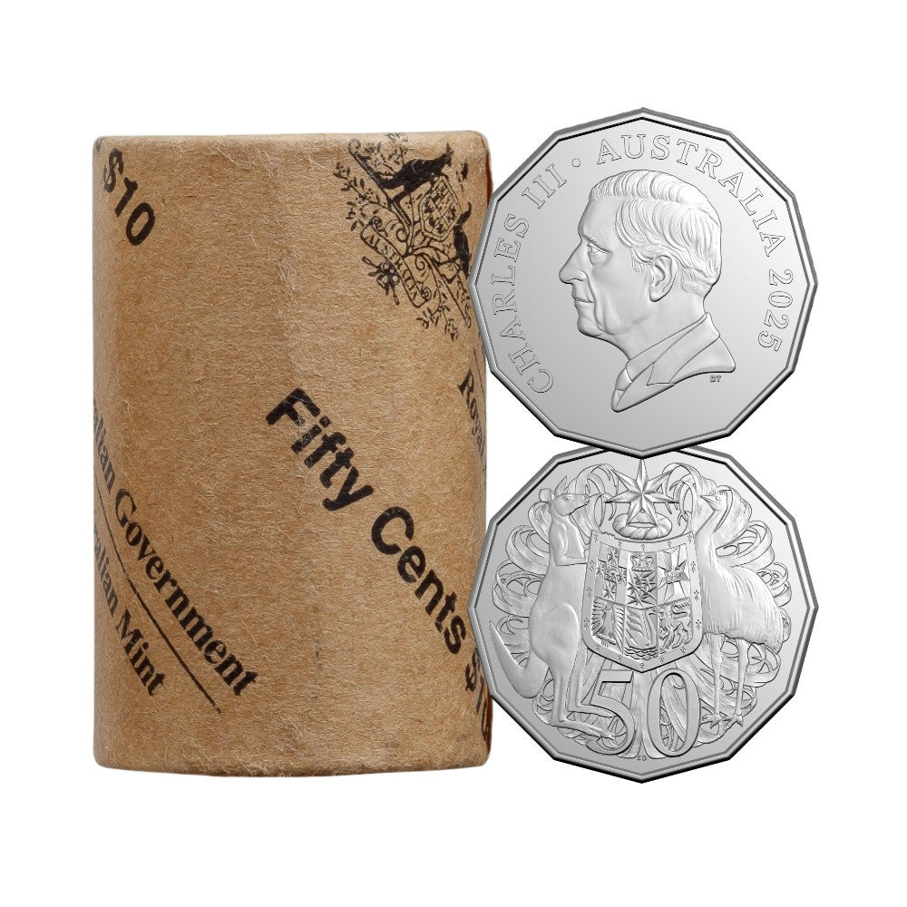 2025 50c Coin Roll - Non-Premium (Includes Roll Tube)