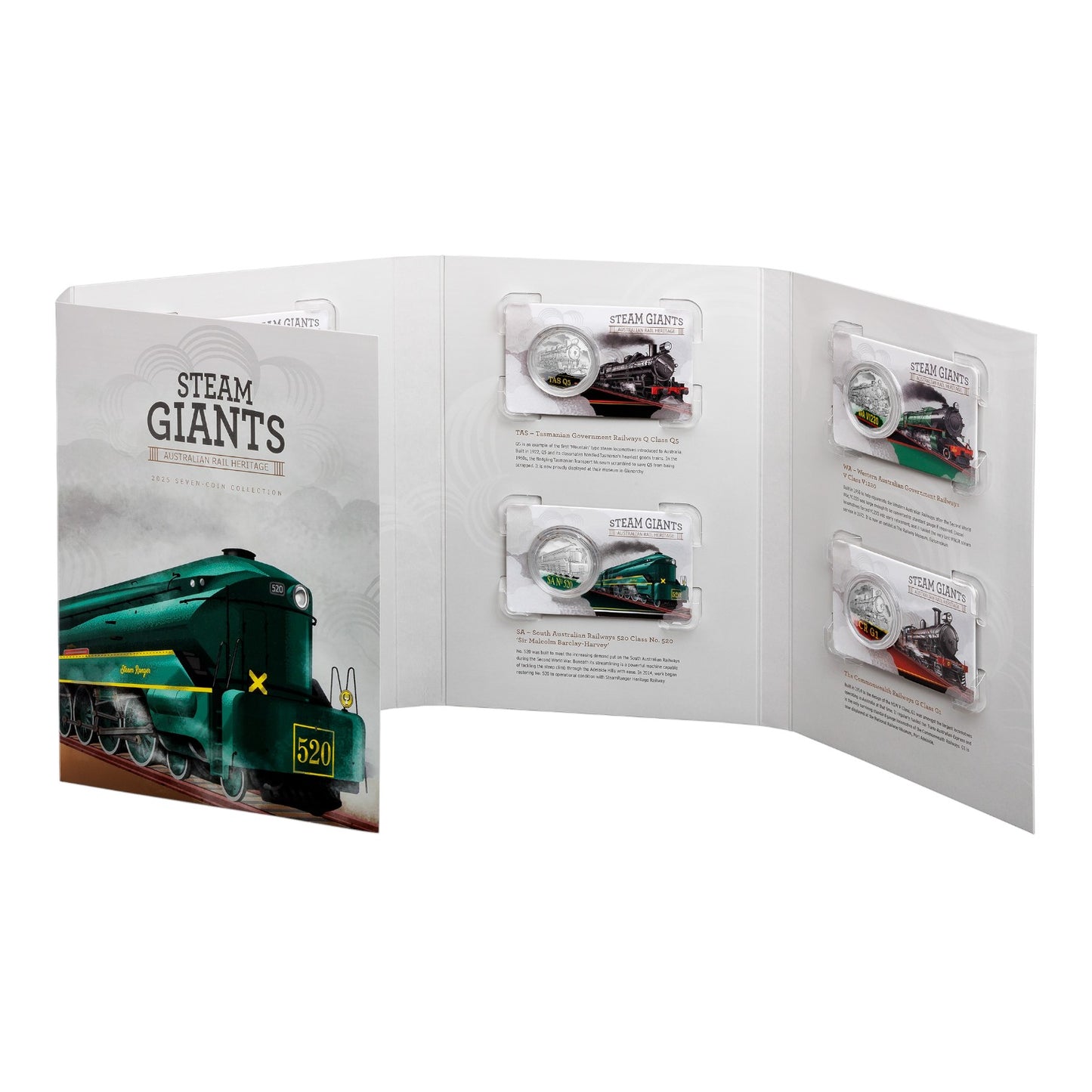 2025 50c Coloured Uncirculated Seven-Coin Collection - Steam Giants