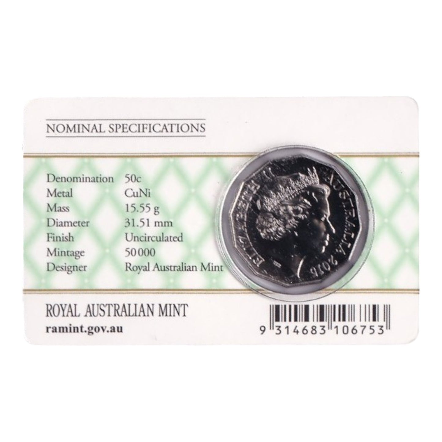 2015 50c Coin - Royal Baby of the Duke & Duchess - HRH Princess Charlotte