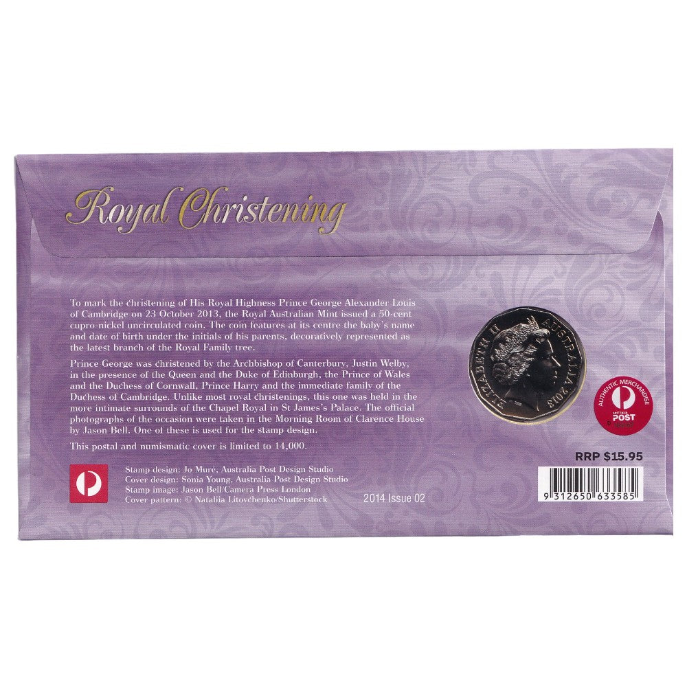2014 APTA Melbourne Show PNC - Royal Christening - HRH Prince George - 8th-9th February Overprint