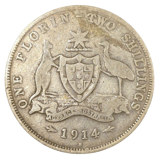 1914 (H) Australian Florin - Very Good