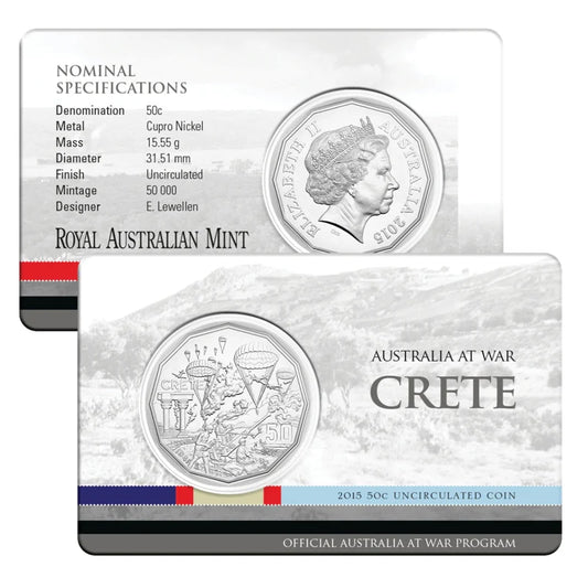 2015 Australian 50c Coin - Australia at War - Crete