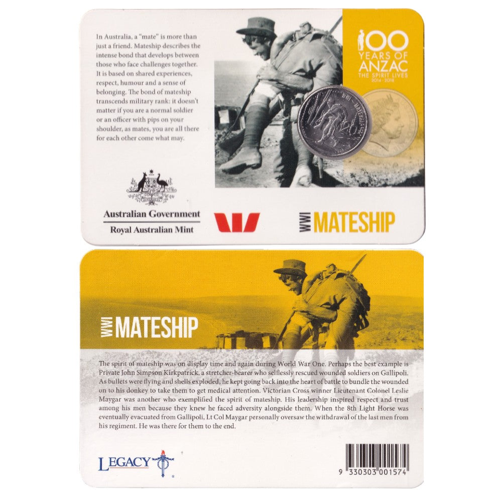 2015 20c Coin - ANZACS Remembered - Mateship