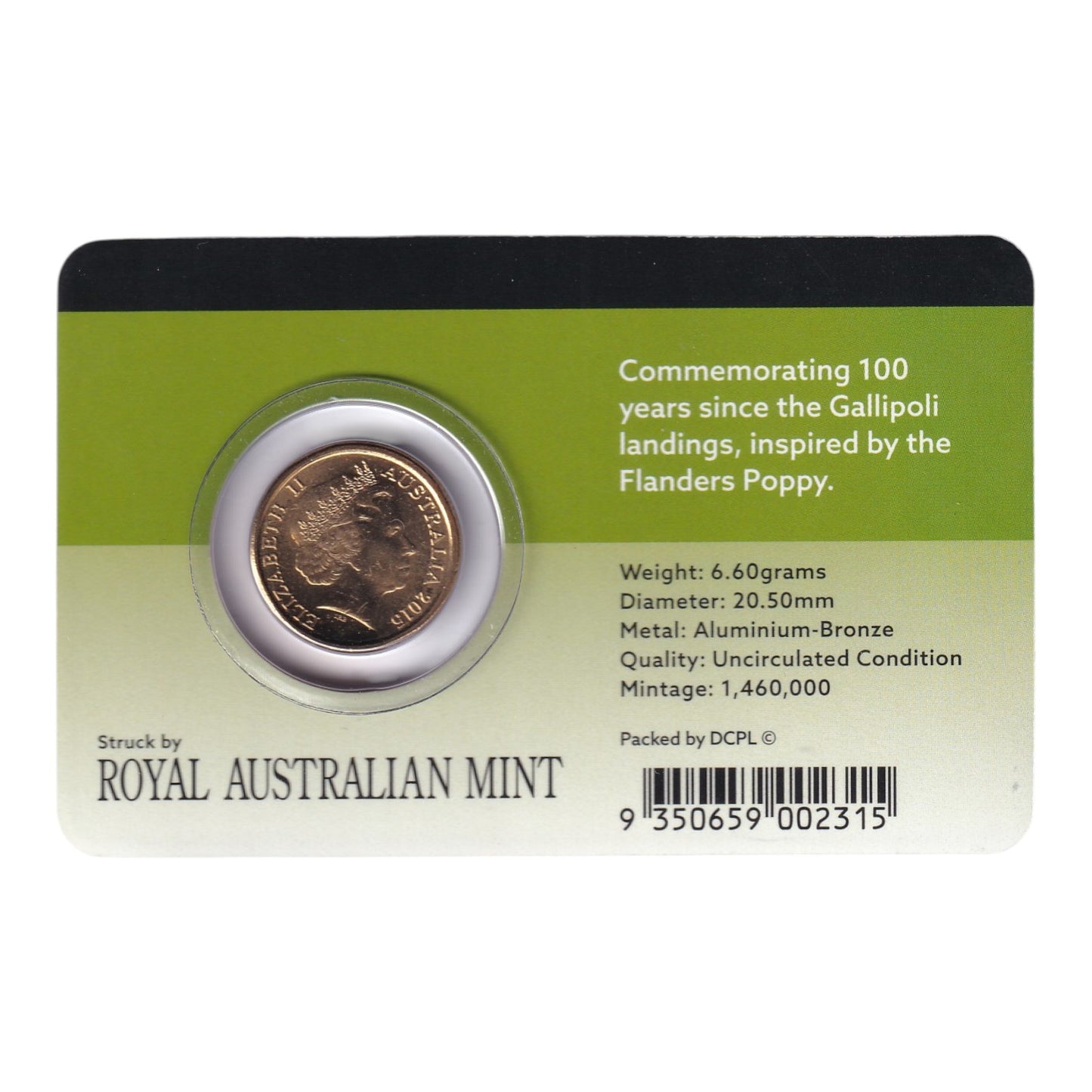 2015 Lest We Forget $2 Al-Br Coin Pack