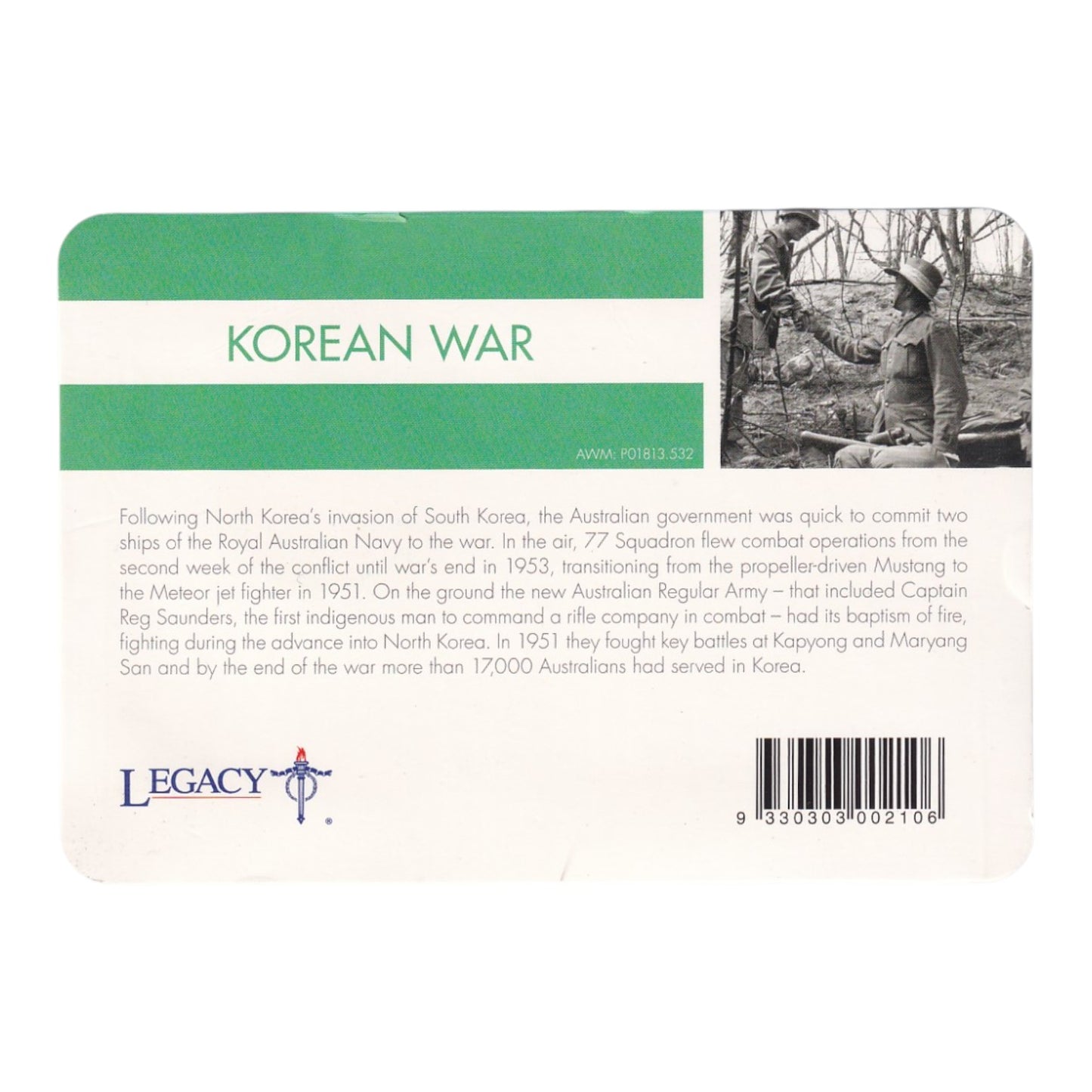 2016 20c Coin - 'Anzac to Afghanistan' - Korean War