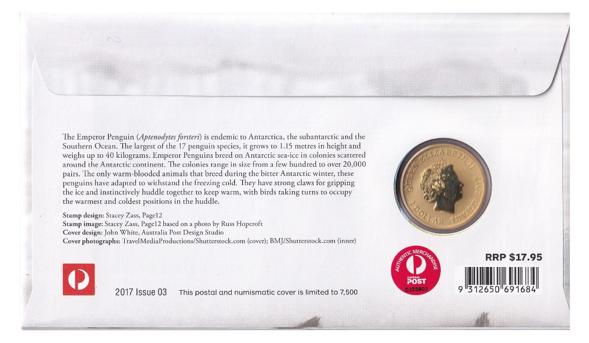 2017 Perth Mint PNC - Australian Antarctic Territories - Emperor Penguin