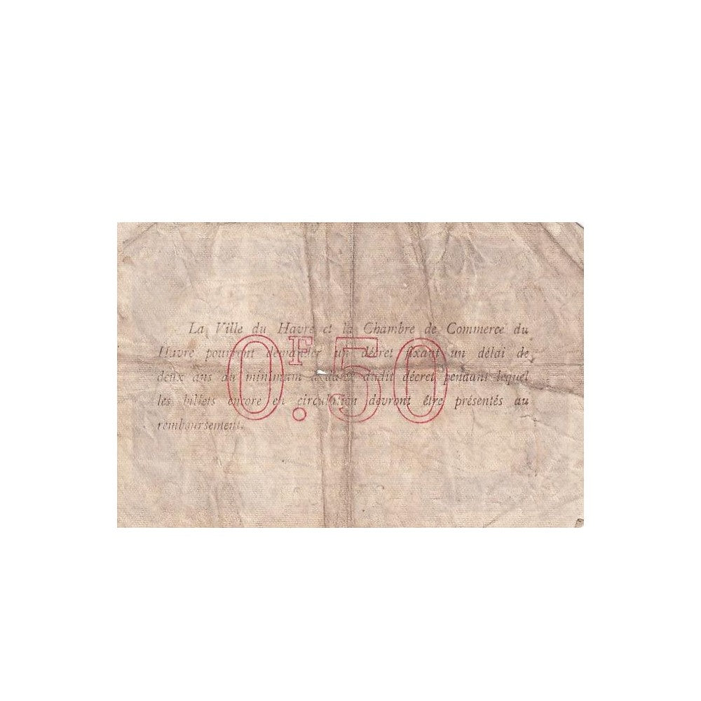 1917 France - 50 Centimes - Ville et Chambre de Commerce du Havre (Notgeld)