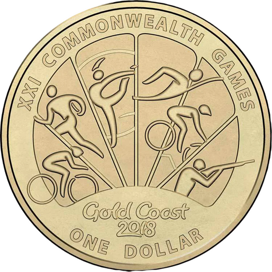 2018 Australian $1 Coin - XXI Commonwealth Games - Sports of the Games - Design 3 - Uncirculated