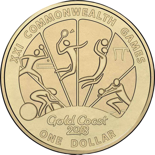 2018 Australian $1 Coin - XXI Commonwealth Games - Sports of the Games - Design 4 - Uncirculated