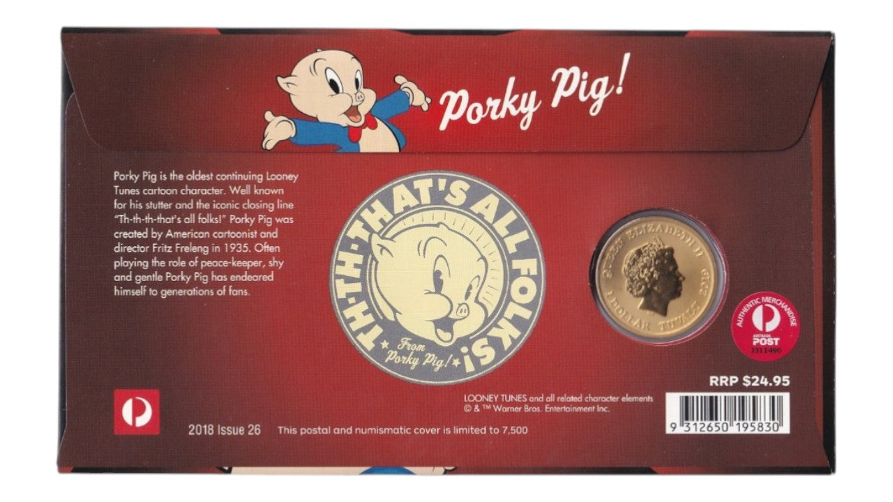 2018 Perth Mint PNC - Porky Pig "That's all Folks"