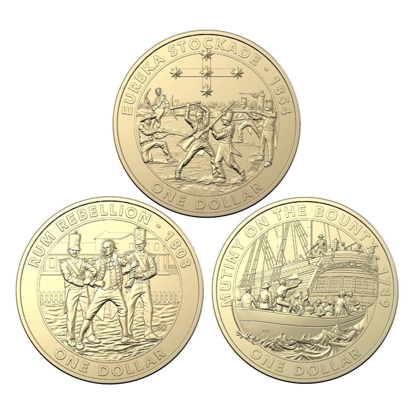 2019 $1 Coin Set - Mutiny and Rebellion 3-Coin Set
