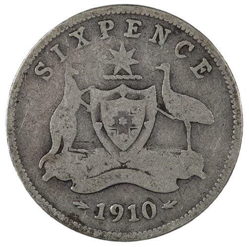 1910 Australian Sixpence - Very Good