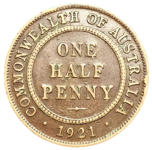 1921 Australian Half Penny - Very Good