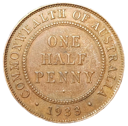 1933 Australian Half Penny - Very Good