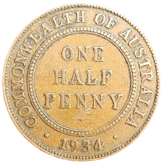 1934 Australian Half Penny - Very Good