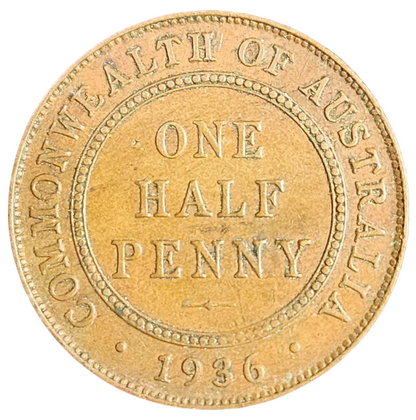 1936 Australian Half Penny - Very Good