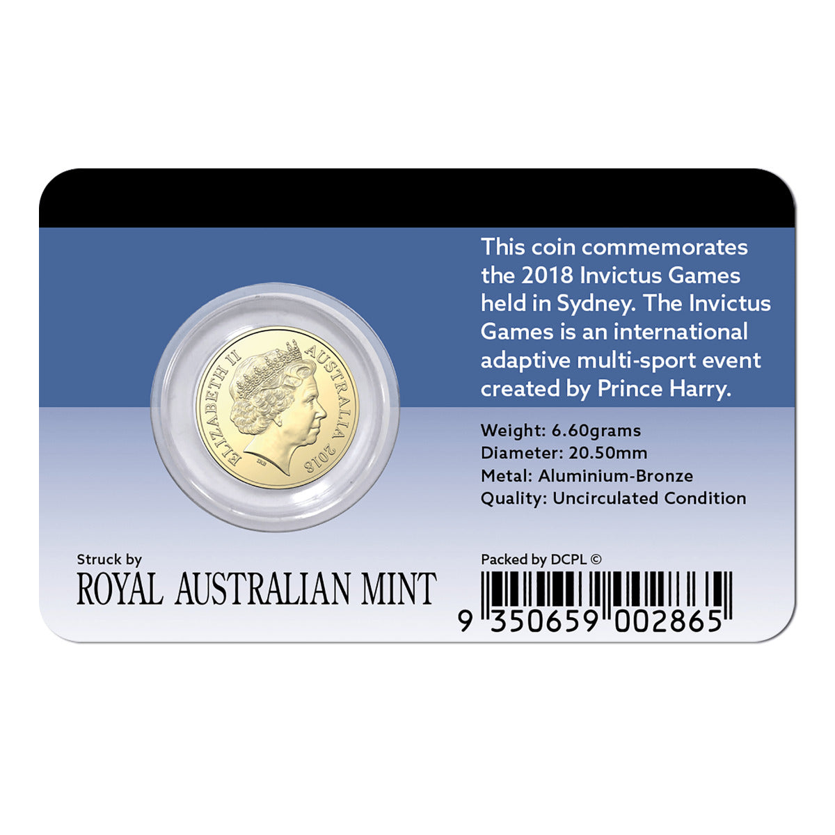 2018 $2 - Australia Invictus Games Aluminium-Bronze Uncirculated Coin Pack