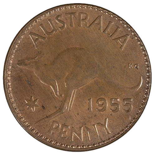 1955 'M' Australian Penny - About Uncirculated