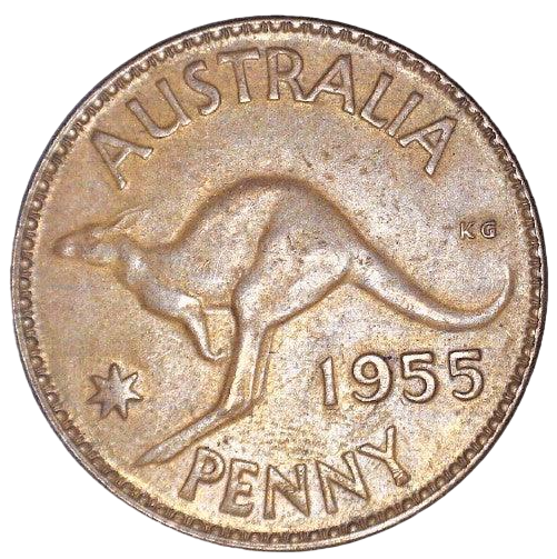 1955 'M' Australian Penny - Very Good