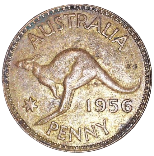 1956 'M' Australian Penny - Very Good