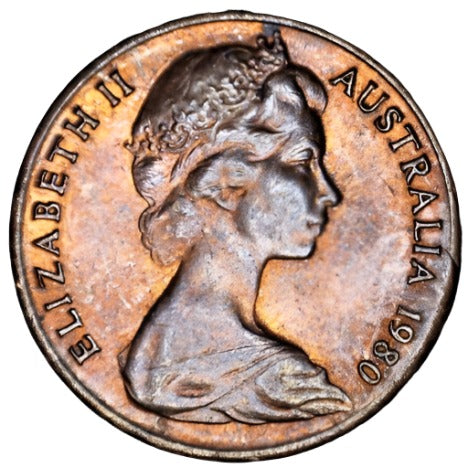 1980 Australian 1 Cent Coin - Loose Change Coins